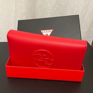 Guess red purse/clutch
